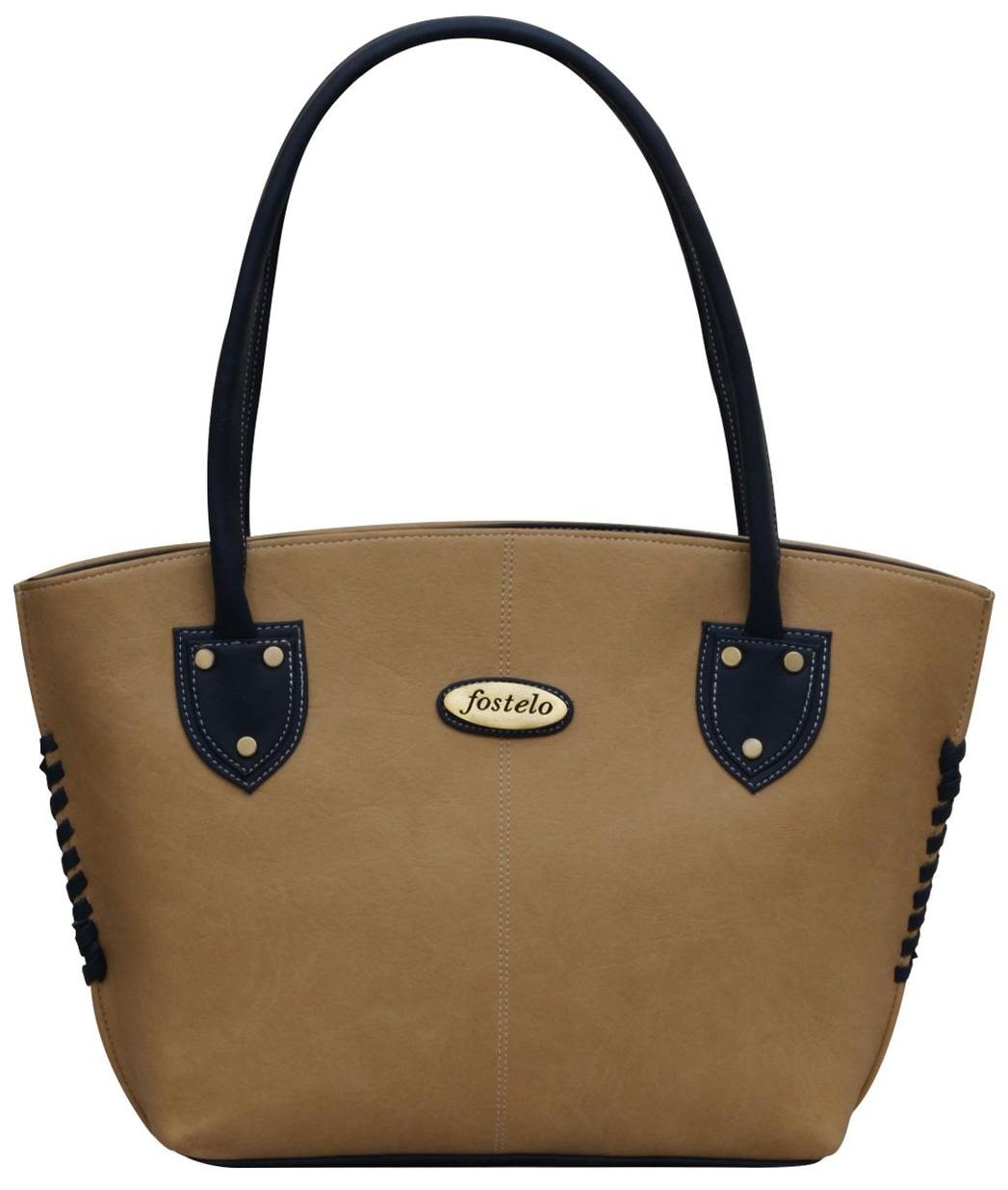 

FOSTELO Beige Faux Leather Handheld Bag