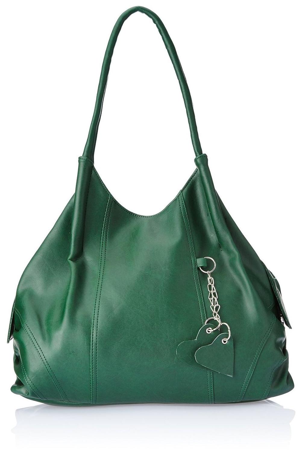 

FOSTELO Green Faux Leather Handheld Bag