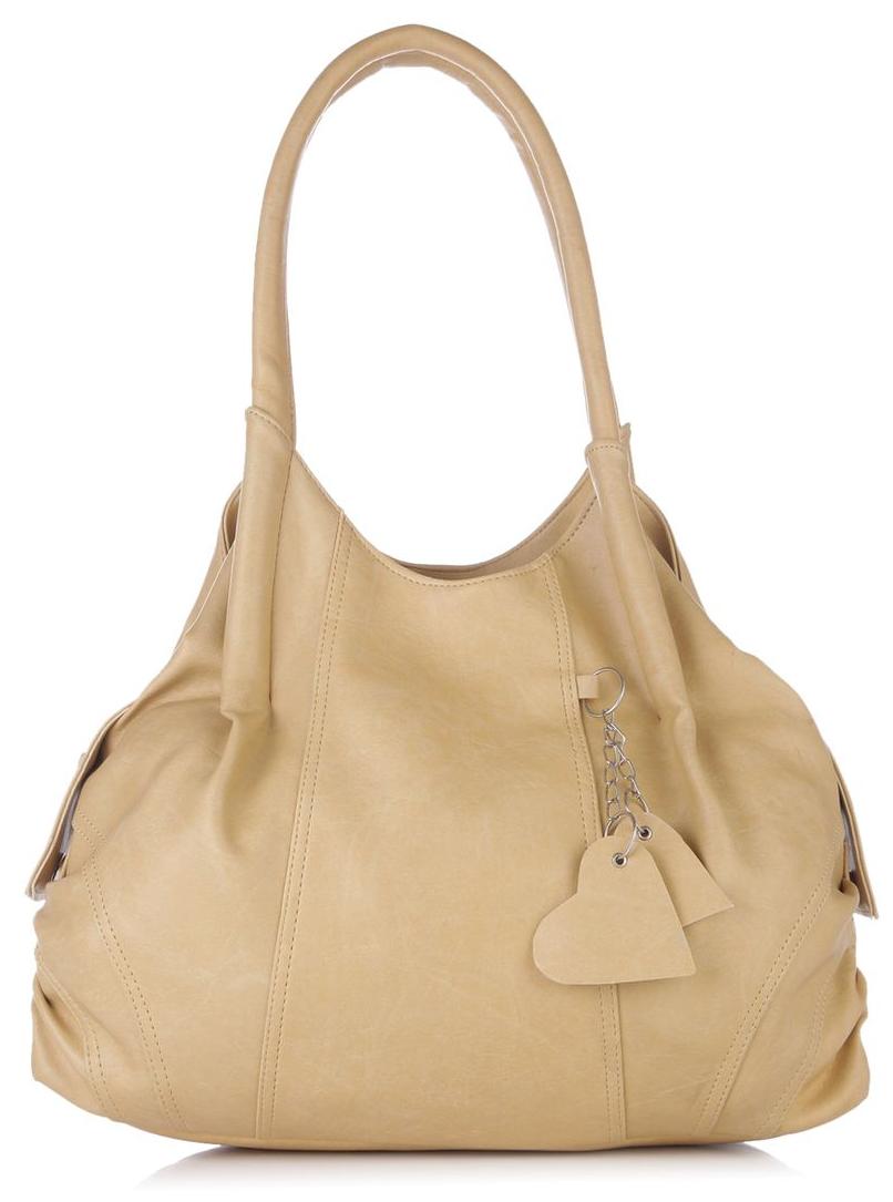 

FOSTELO Beige Faux Leather Handheld Bag