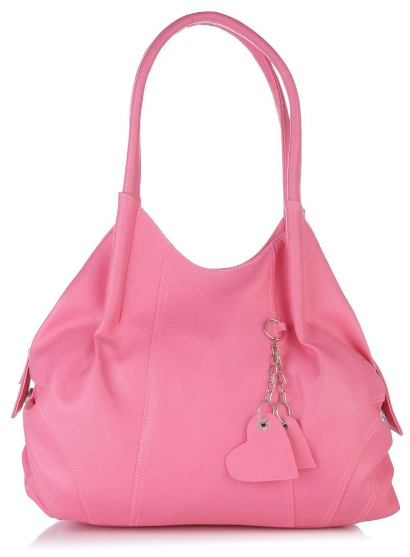 

FOSTELO Pink Faux Leather Handheld Bag