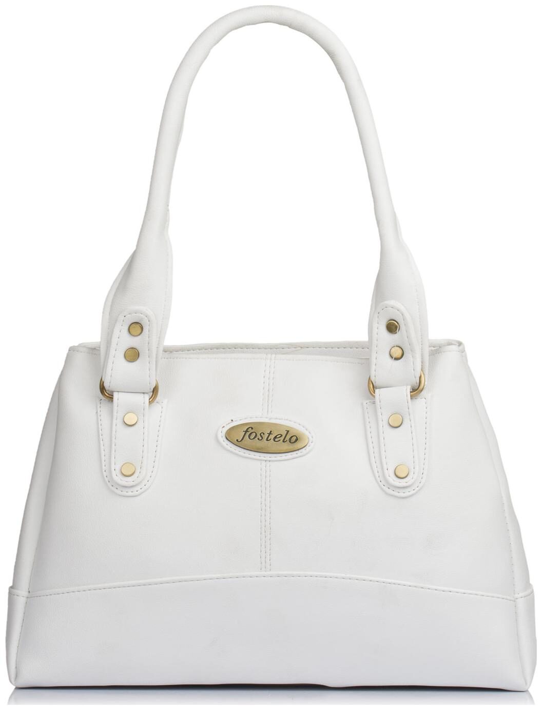 

FOSTELO White Faux Leather Handheld Bag