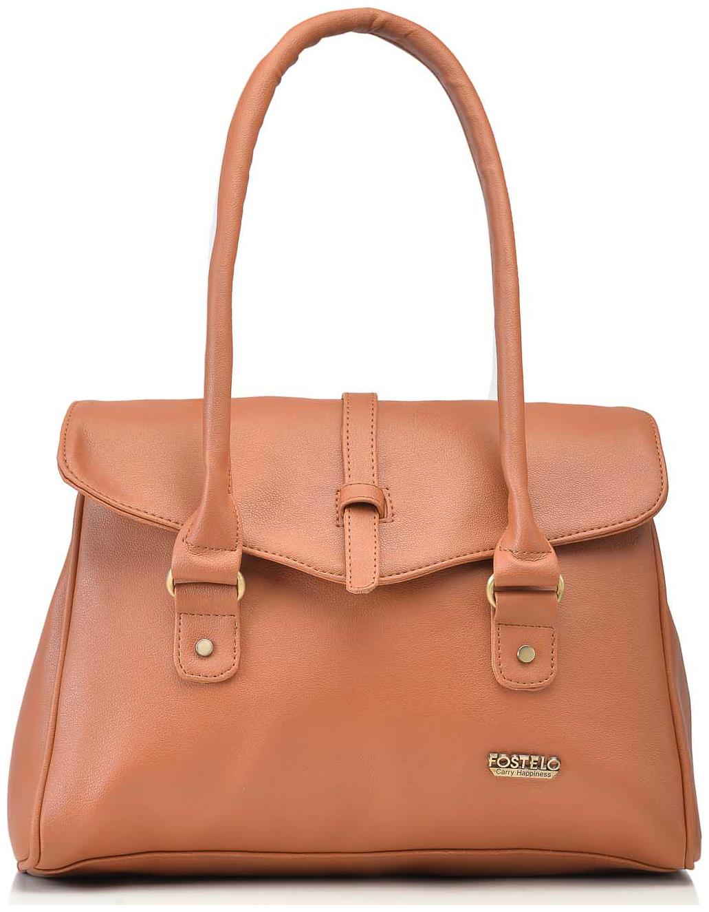 

FOSTELO Tan PU Handheld Bag