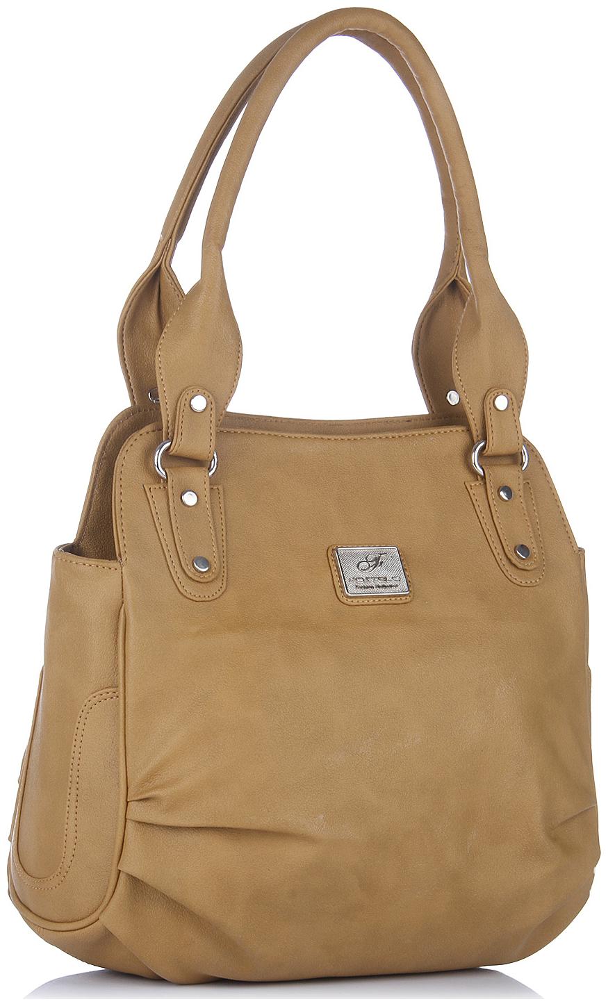

FOSTELO Beige Faux Leather Handheld Bag