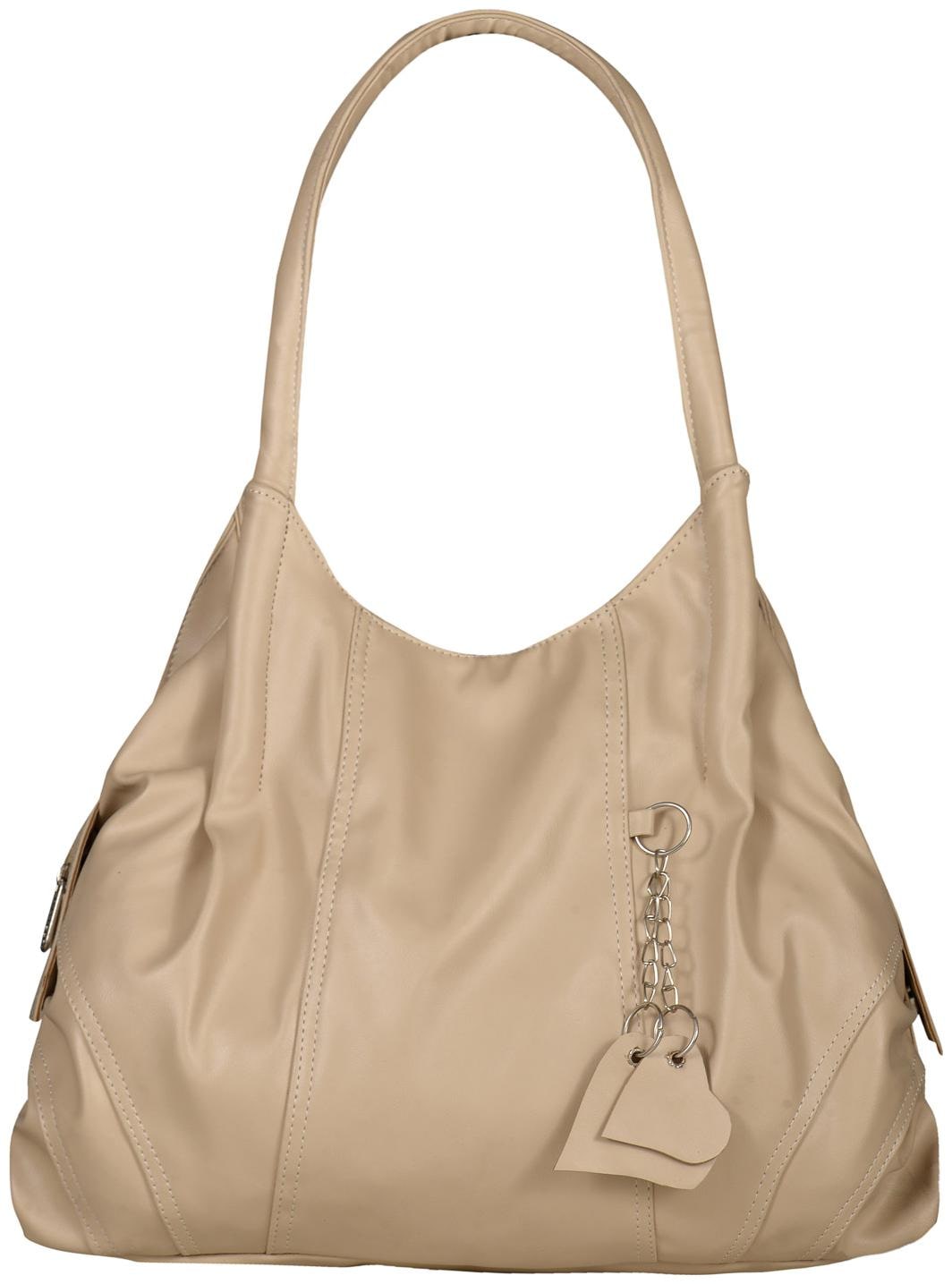 

FOSTELO Beige Faux Leather Handheld Bag