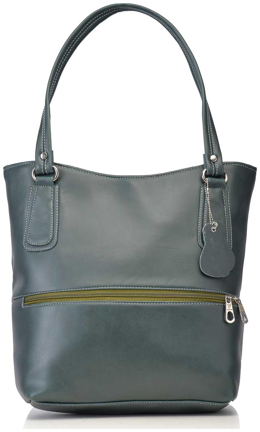 

FOSTELO Green PU Handheld Bag