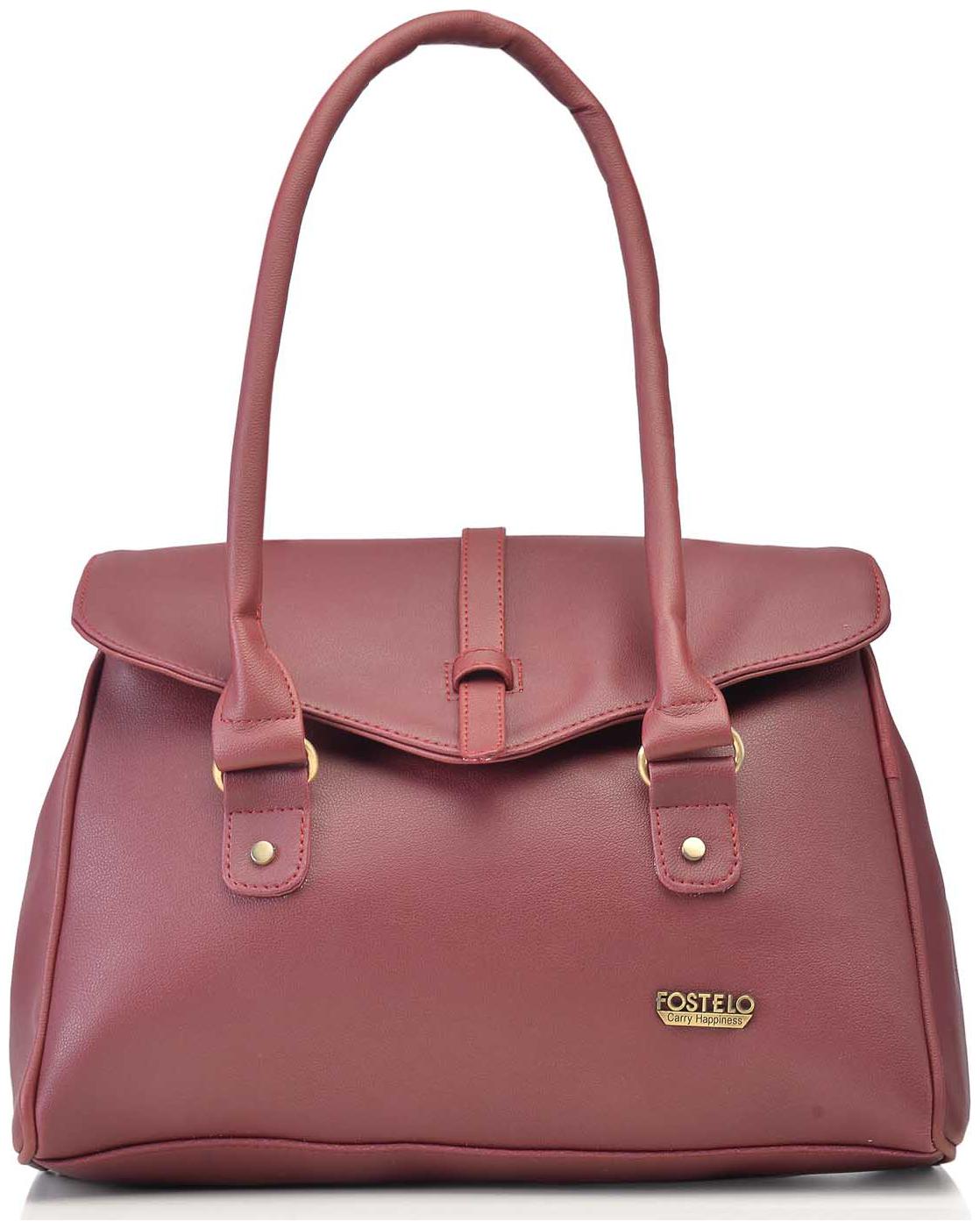 

FOSTELO Maroon PU Handheld Bag