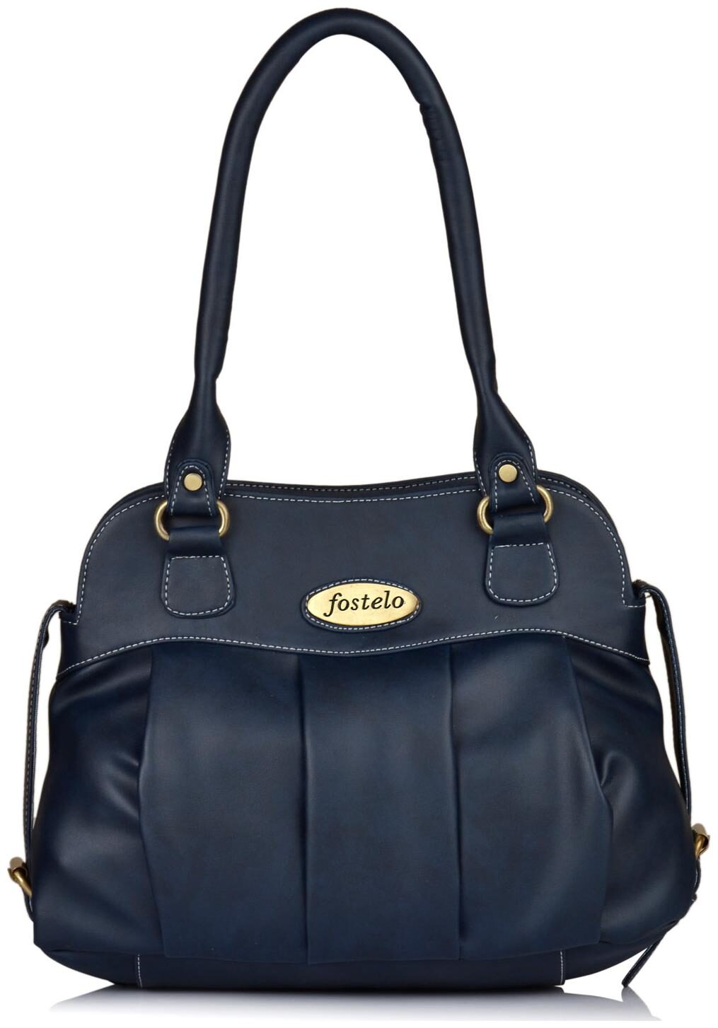 

FOSTELO Blue Faux Leather Handheld Bag