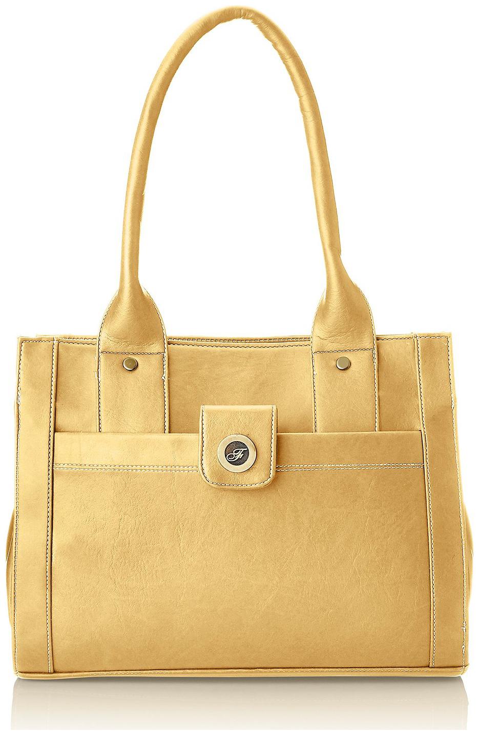 

FOSTELO Beige Faux Leather Handheld Bag