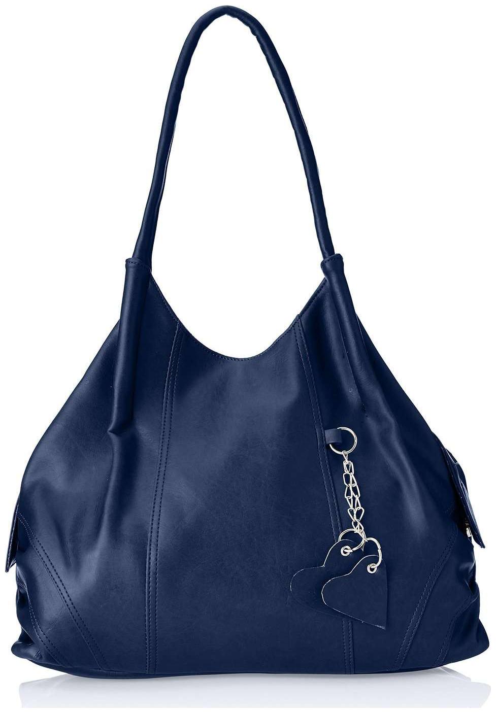 

FOSTELO Blue Faux Leather Handheld Bag
