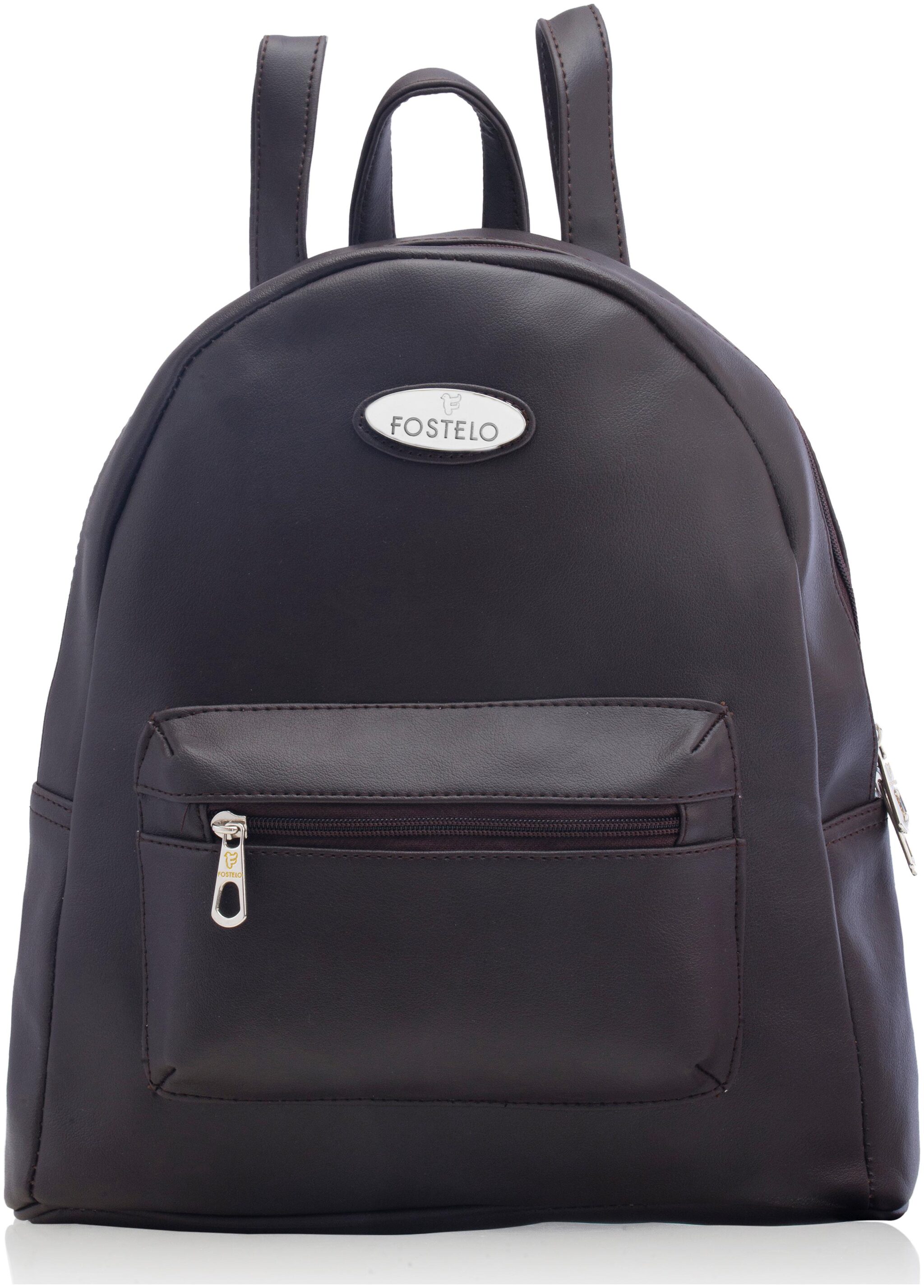 

FOSTELO Brown PU Backpack