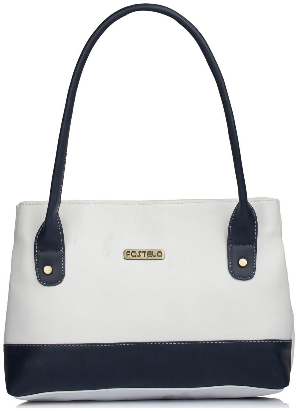 

FOSTELO White Faux Leather Handheld Bag