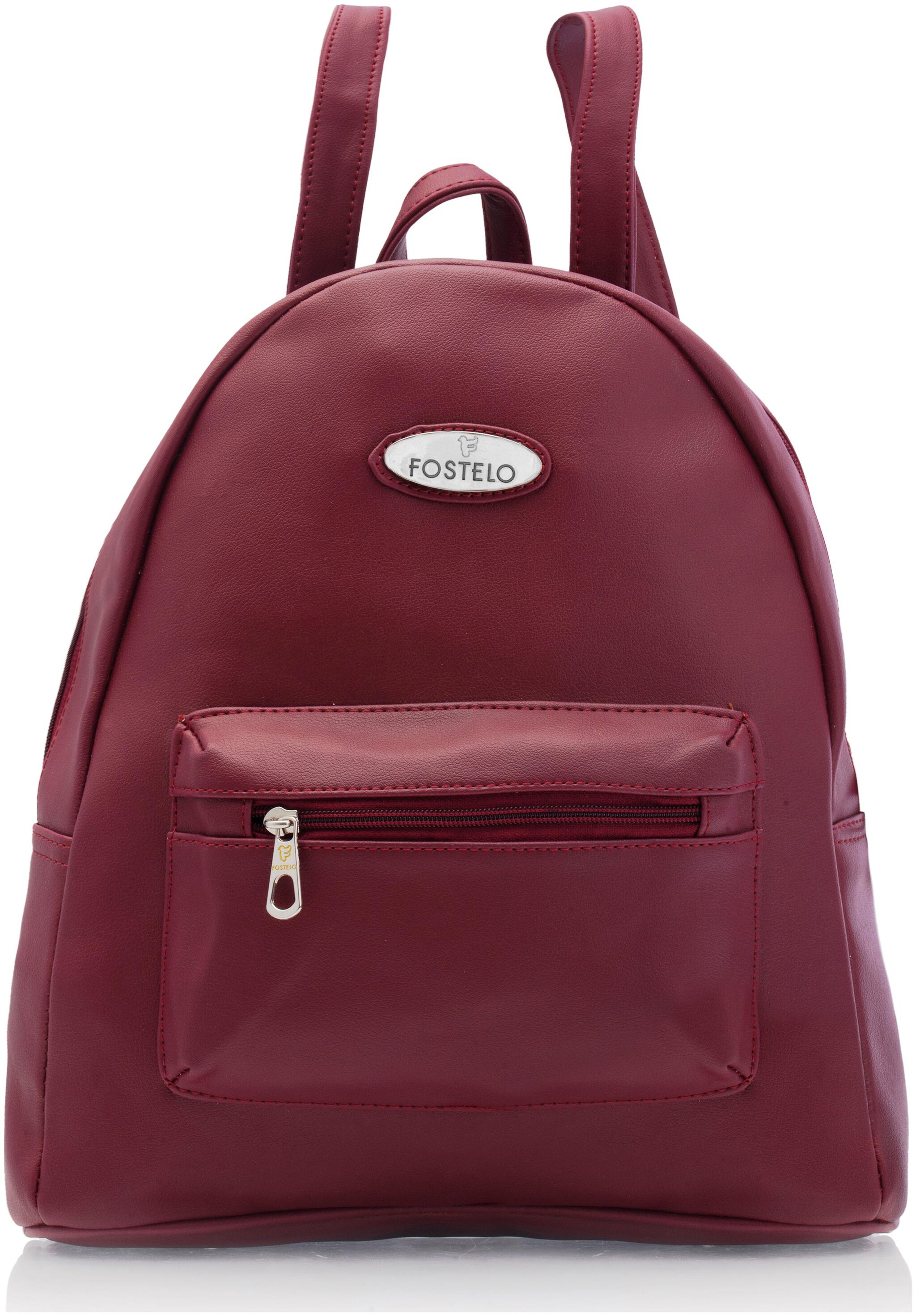 

FOSTELO Maroon PU Backpack
