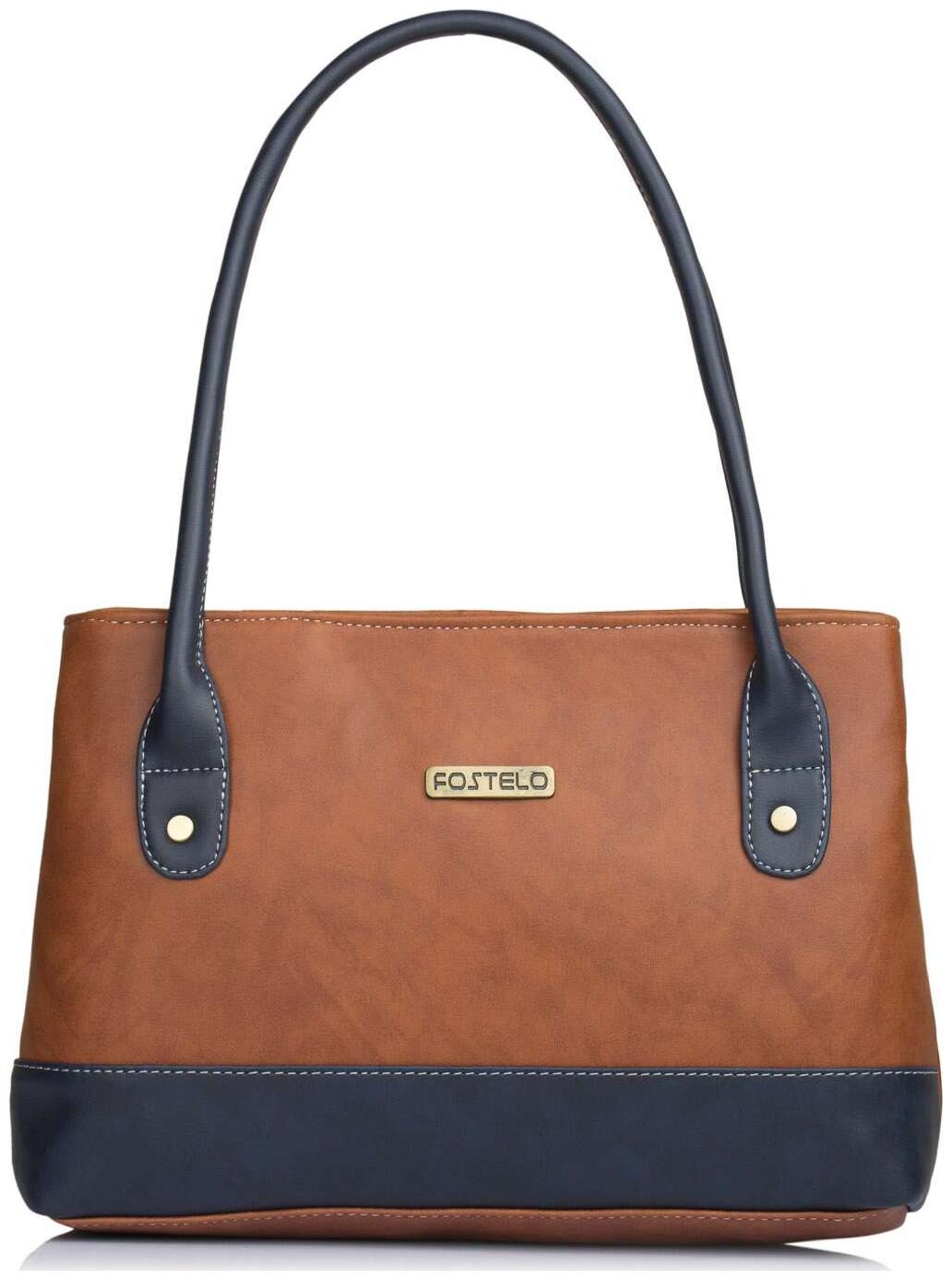 

FOSTELO Tan Faux Leather Handheld Bag