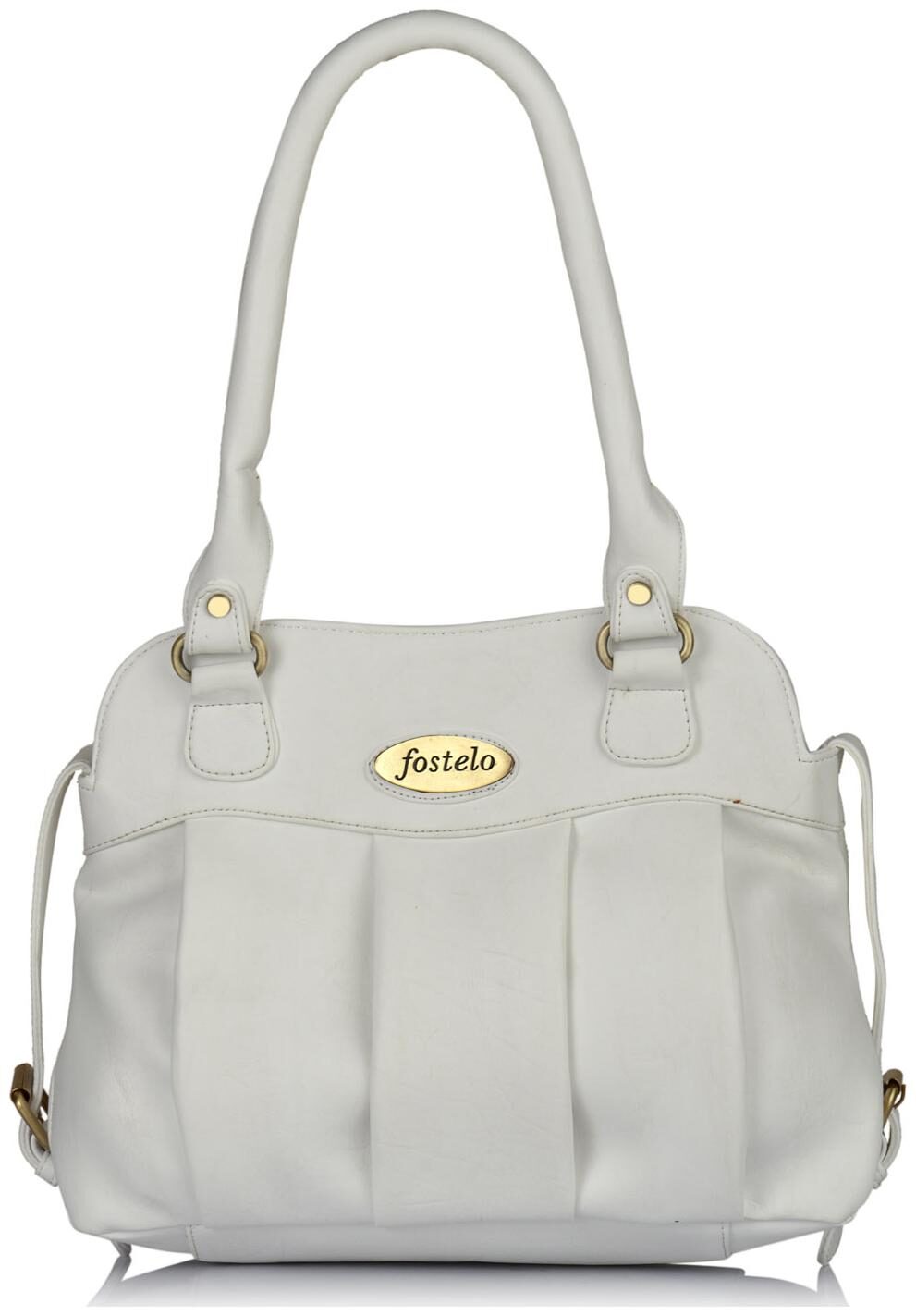 

FOSTELO White Faux Leather Handheld Bag