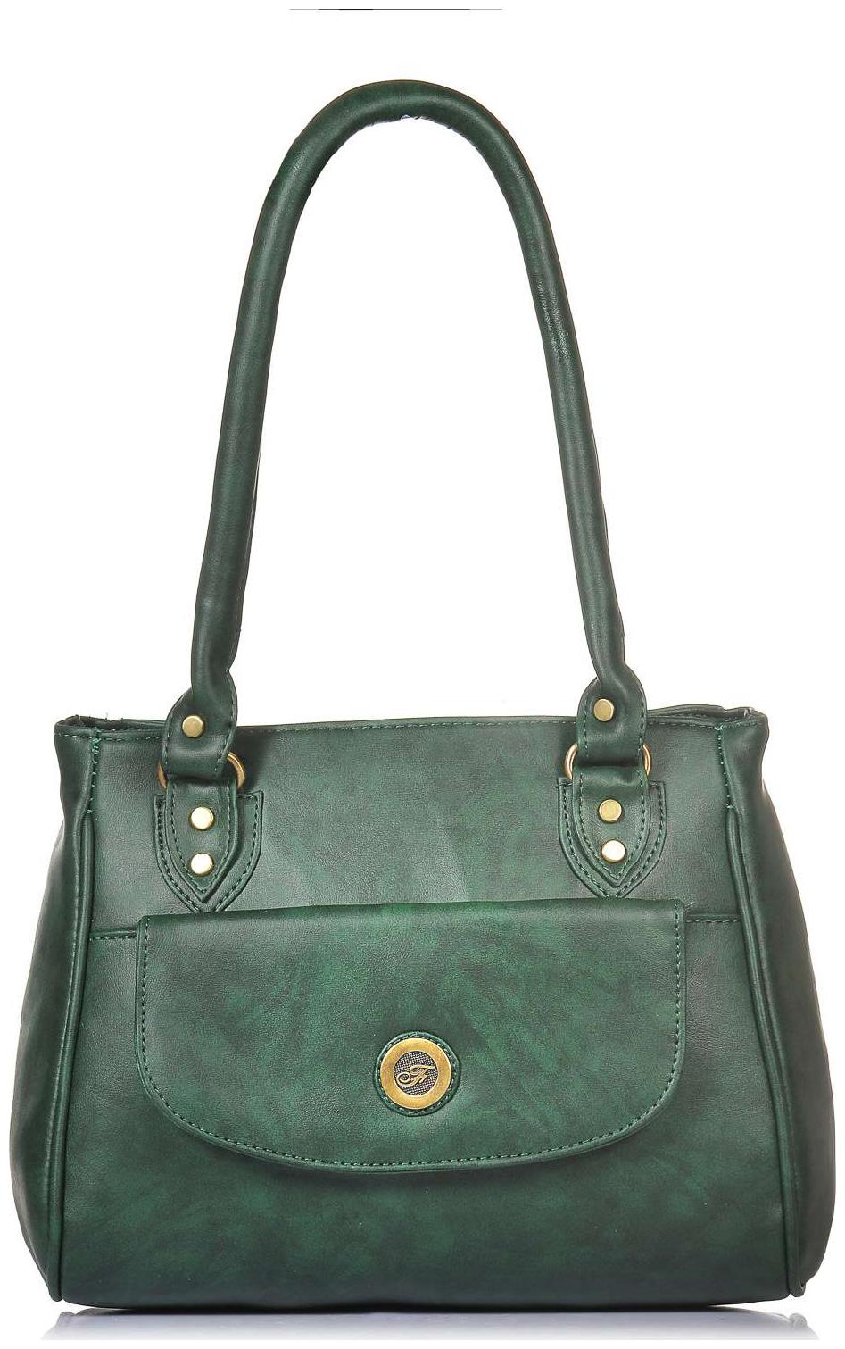

FOSTELO Green Faux Leather Handheld Bag