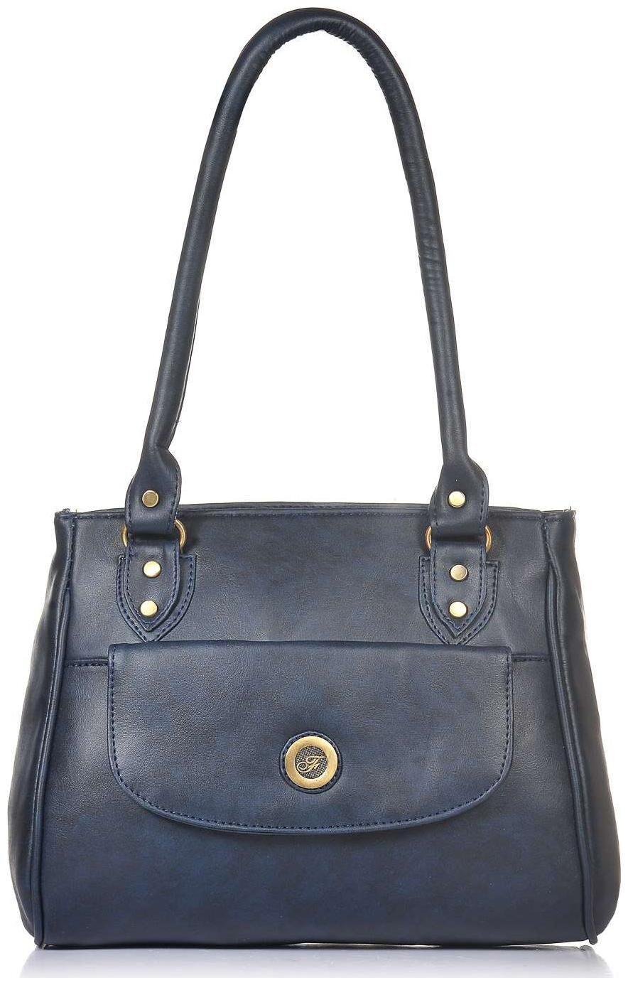 

FOSTELO Blue Faux Leather Handheld Bag