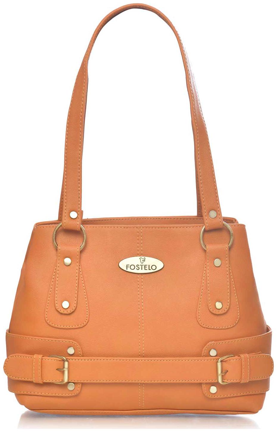 

FOSTELO Tan PU Handheld Bag