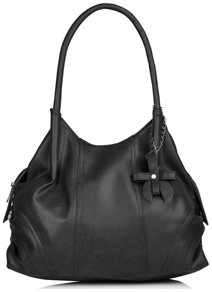 

FOSTELO Black Faux Leather Handheld Bag