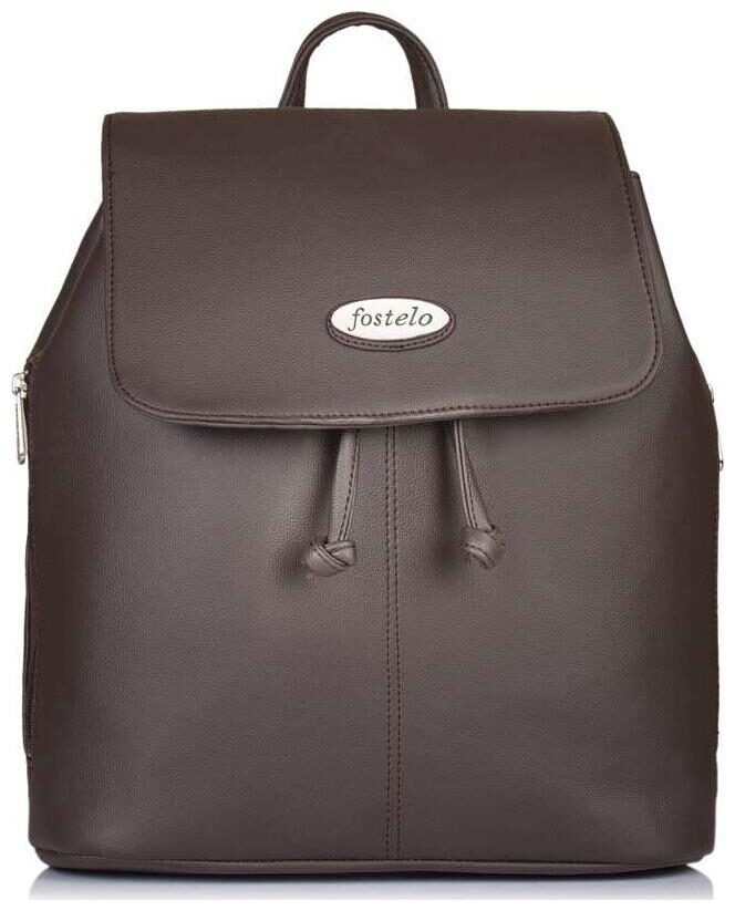 

FOSTELO Brown Faux Leather Handheld Bag