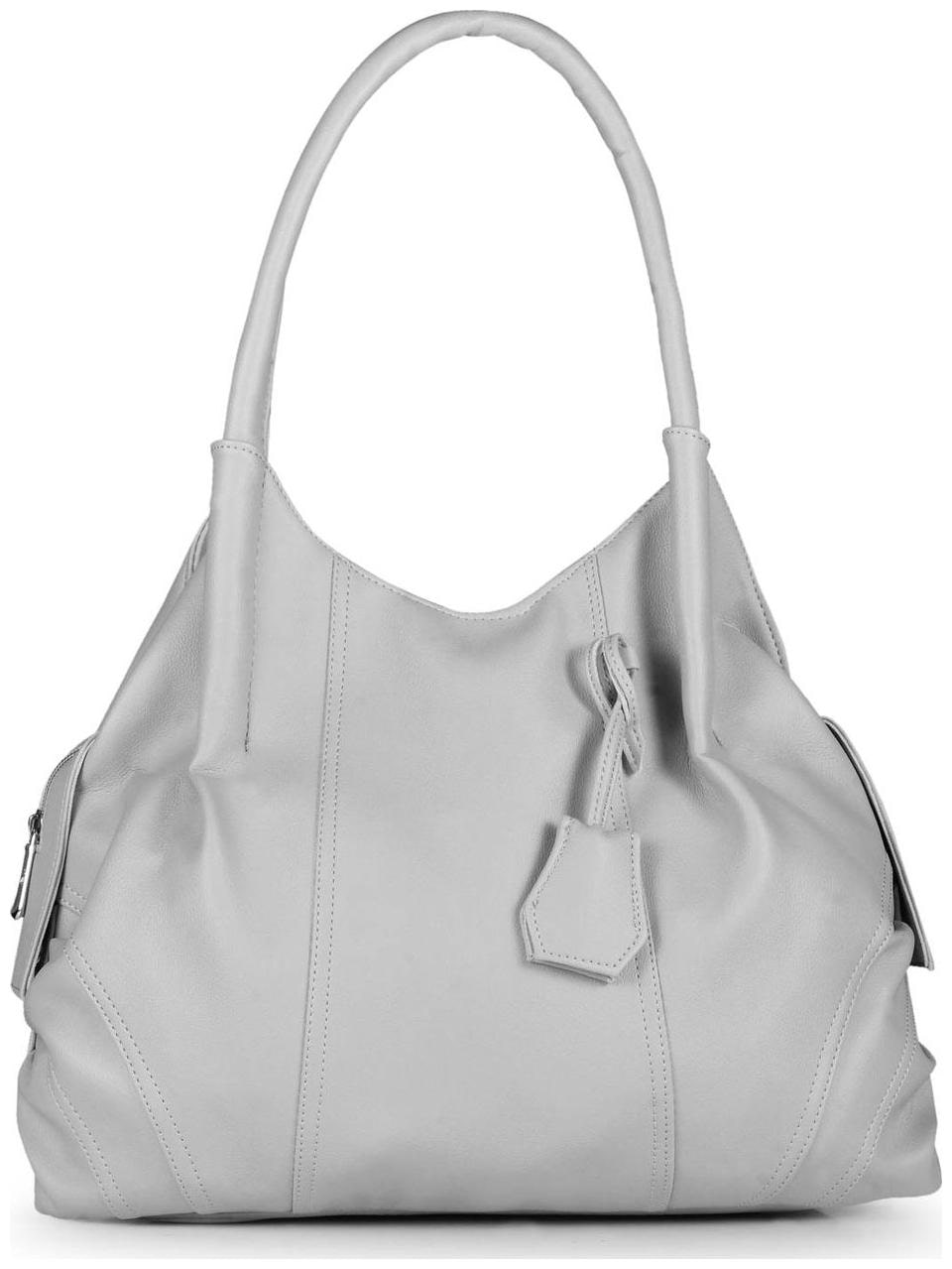 

FOSTELO Grey Faux Leather Handheld Bag