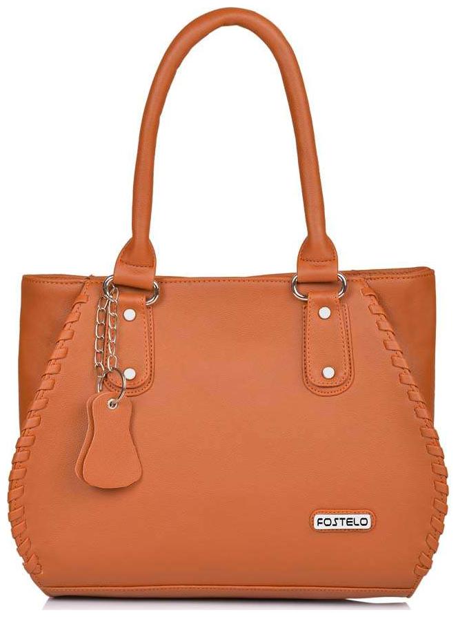 

FOSTELO Tan Faux Leather Handheld Bag