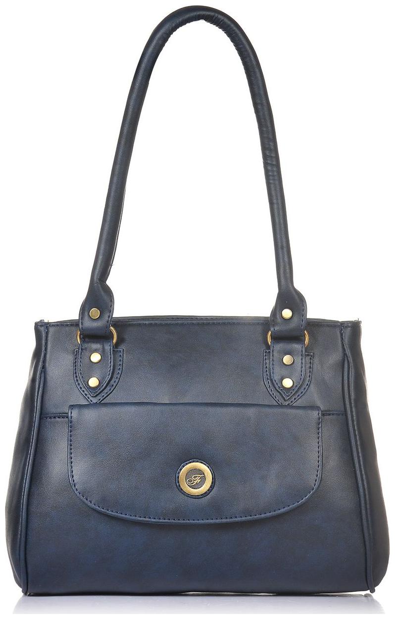 

FOSTELO Blue Faux Leather Handheld Bag