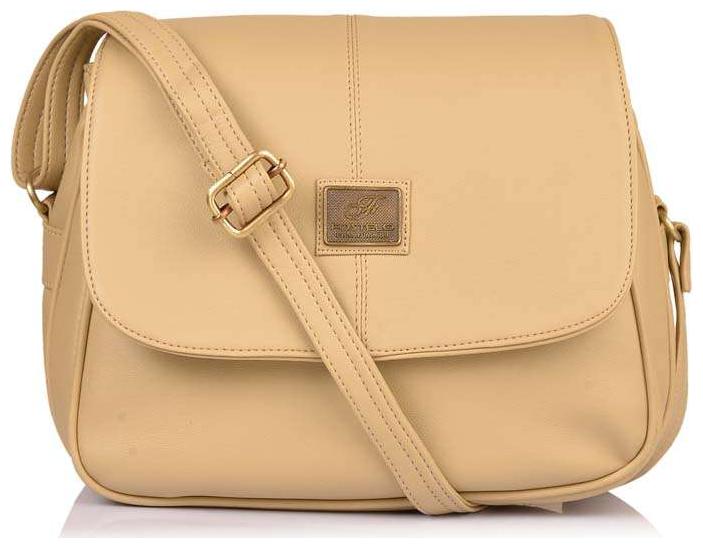 

FOSTELO Beige Faux Leather Handheld Bag