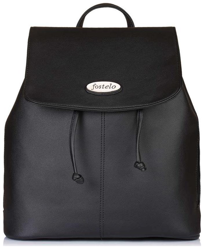 

FOSTELO Black Faux Leather Handheld Bag