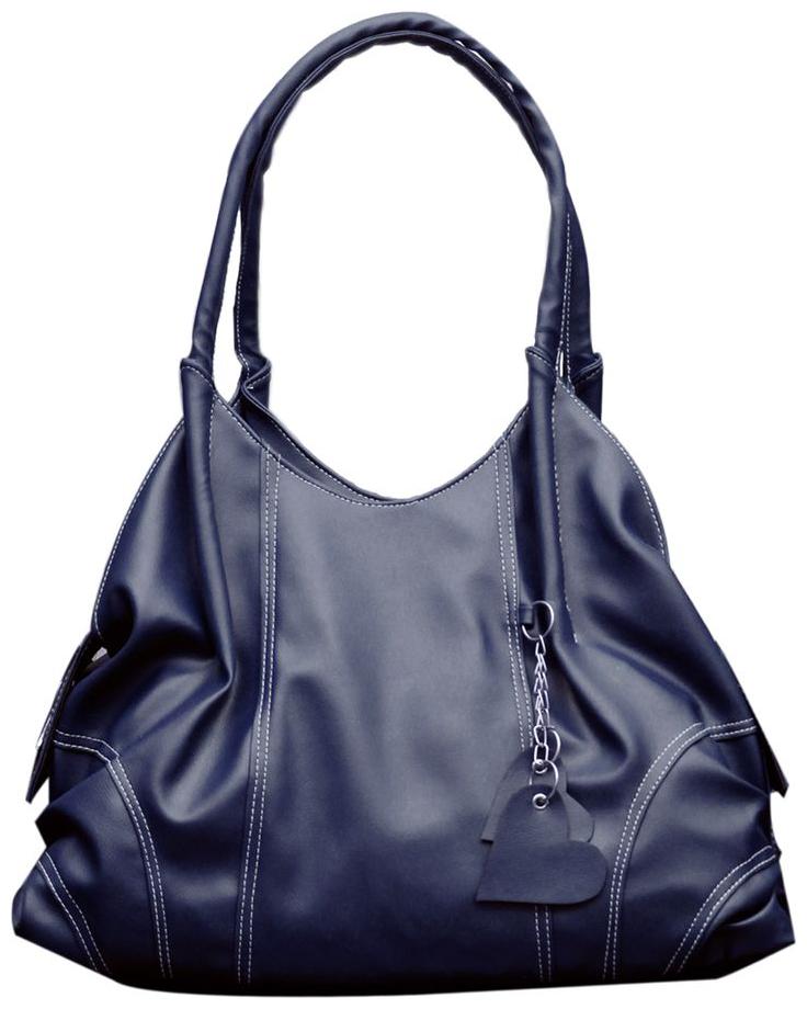 

FOSTELO Blue Faux Leather Handheld Bag
