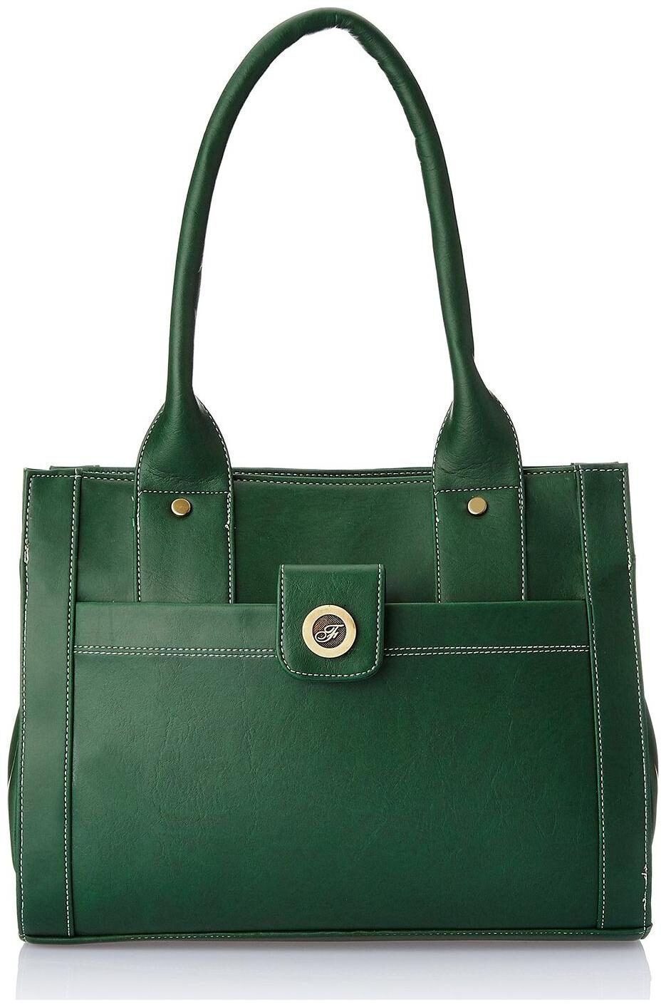 

FOSTELO Green Faux Leather Handheld Bag