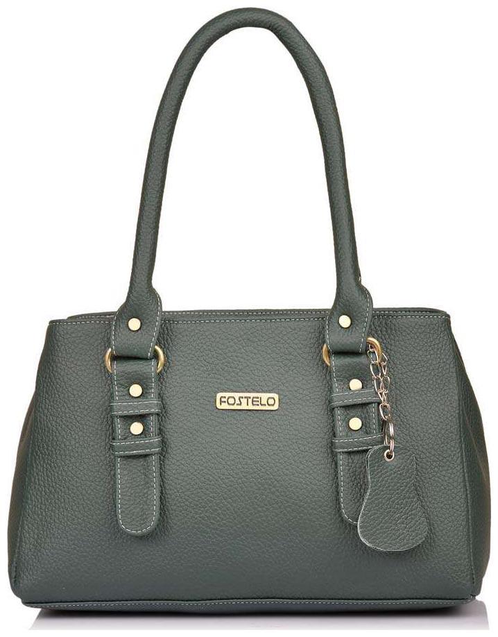

FOSTELO Green Faux Leather Handheld Bag