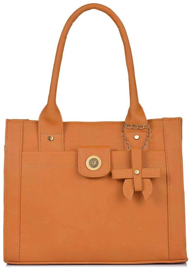 

FOSTELO Tan Faux Leather Handheld Bag