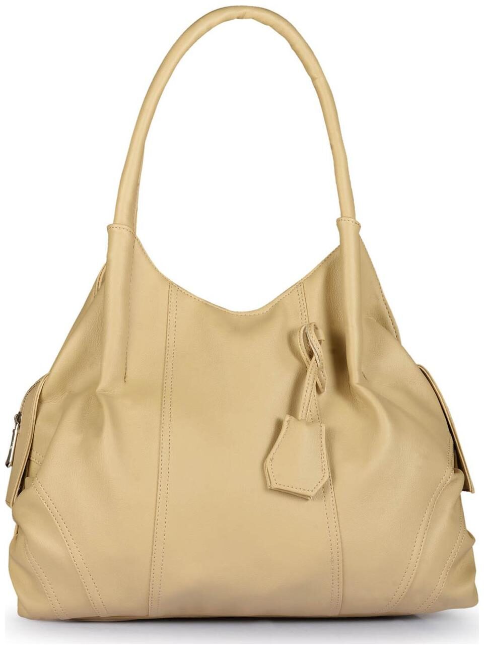 

FOSTELO Beige Faux Leather Handheld Bag