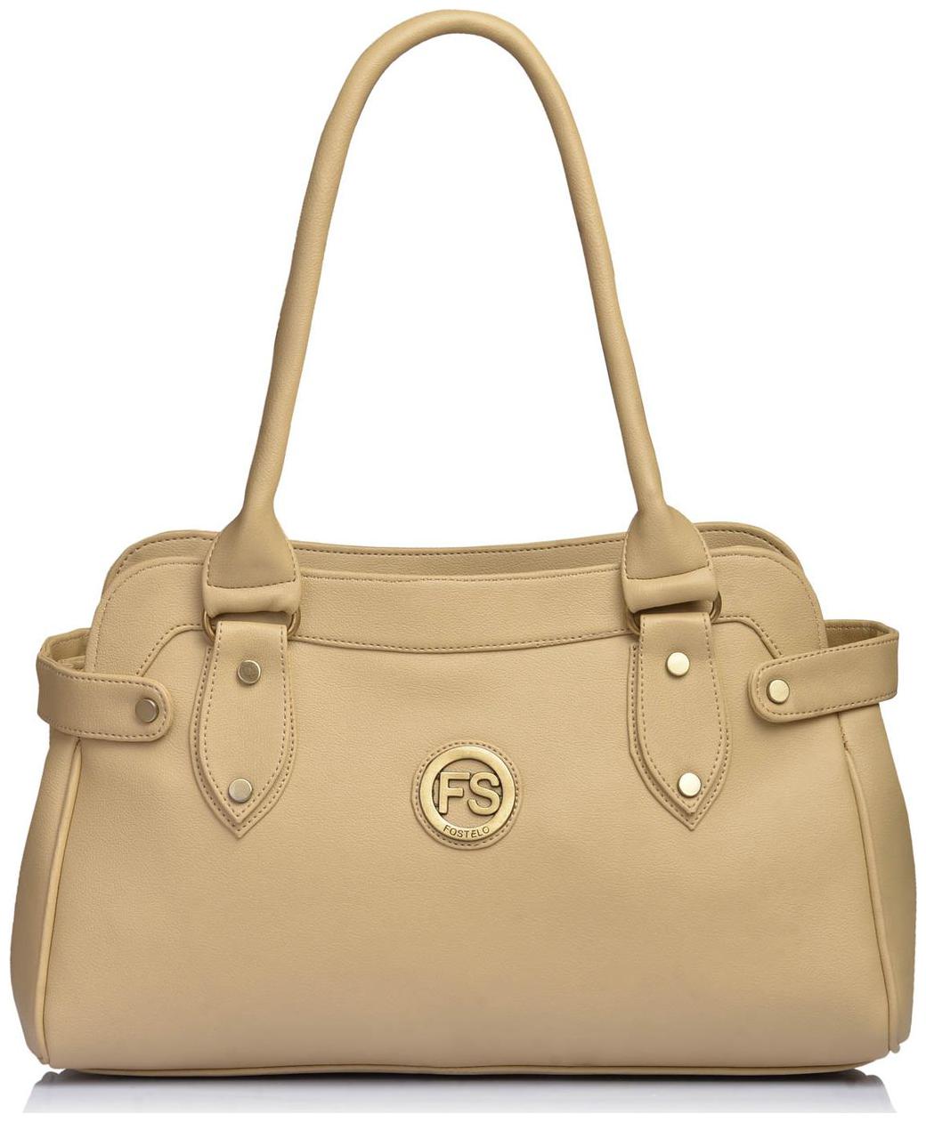 

FOSTELO White Faux Leather Handheld Bag