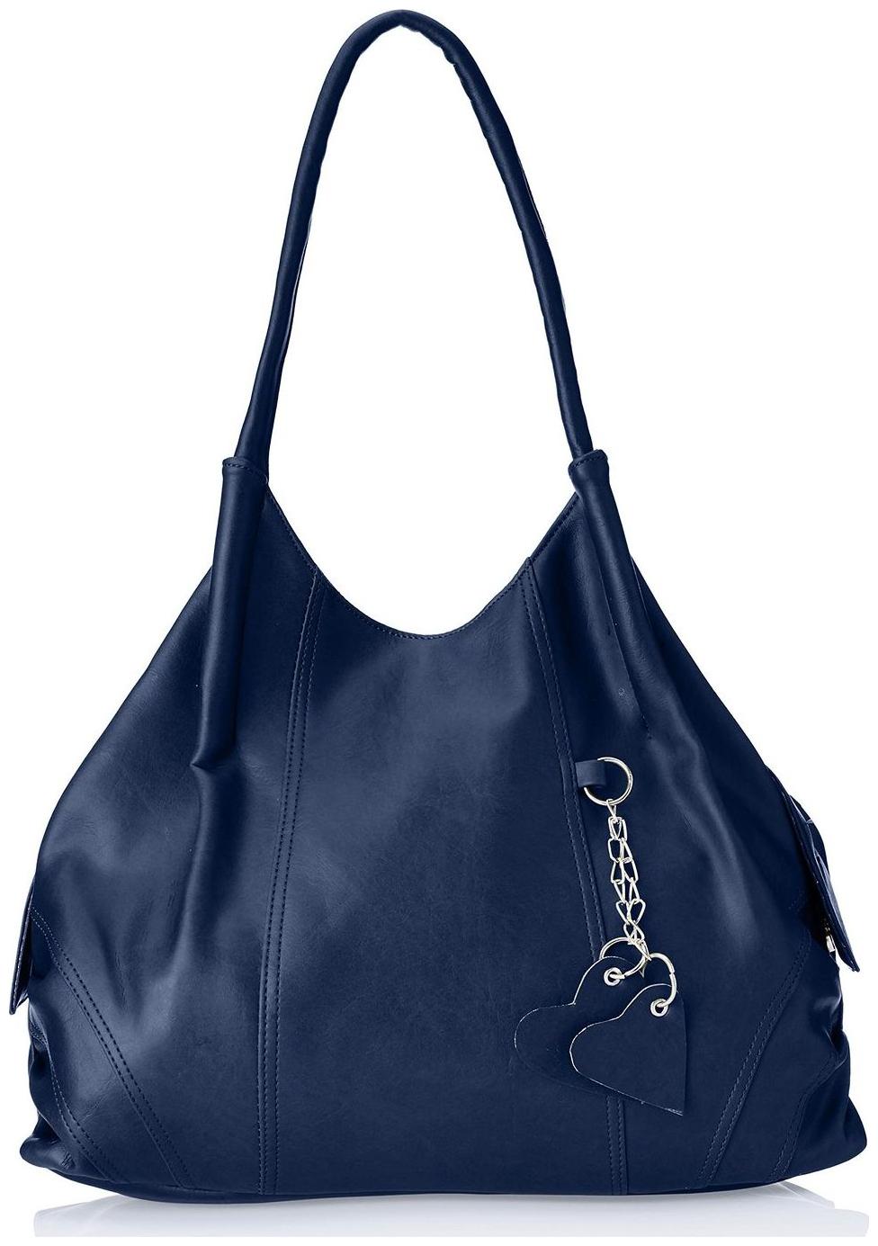 

FOSTELO Blue Faux Leather Handheld Bag