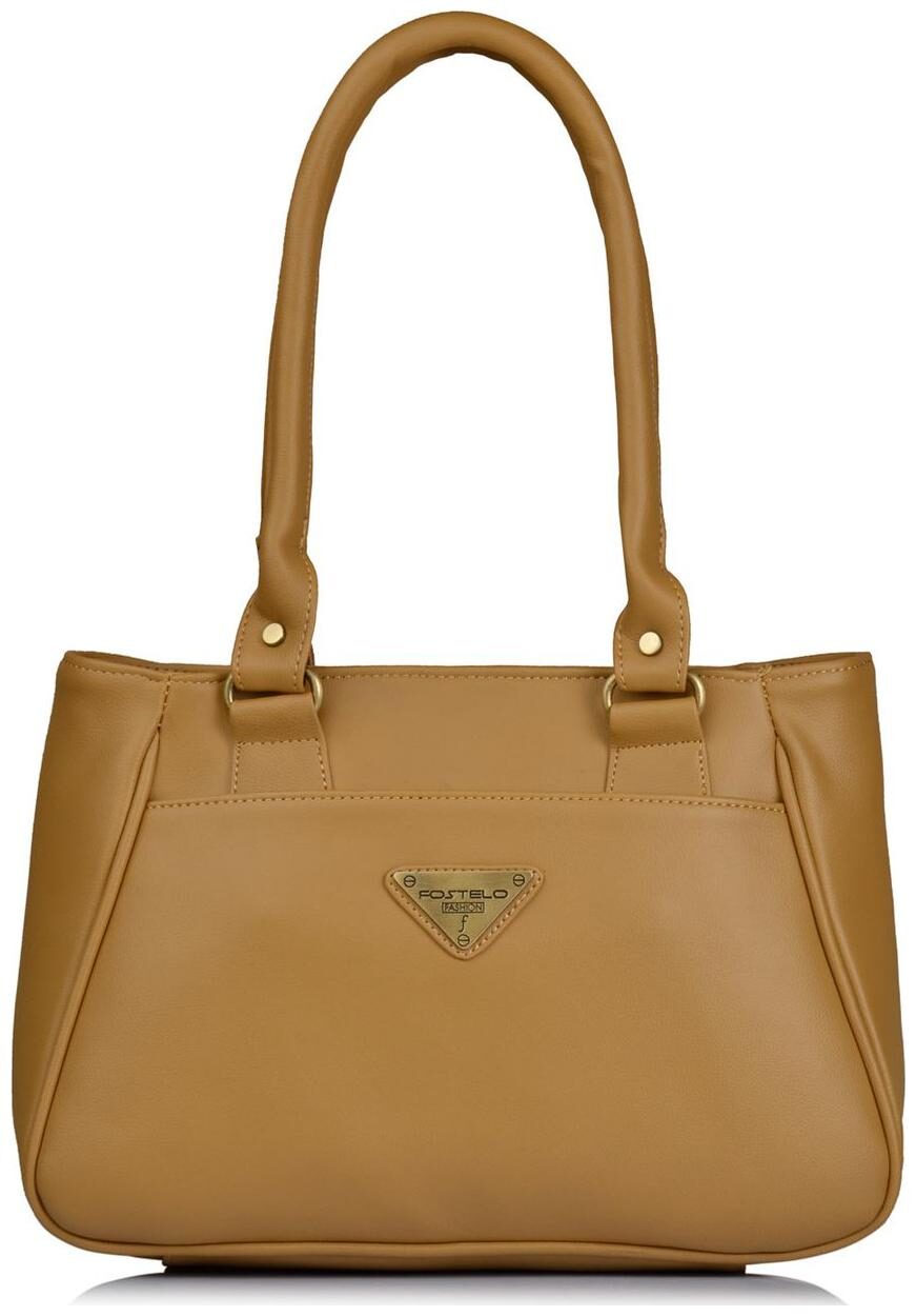

FOSTELO Beige Faux Leather Handheld Bag