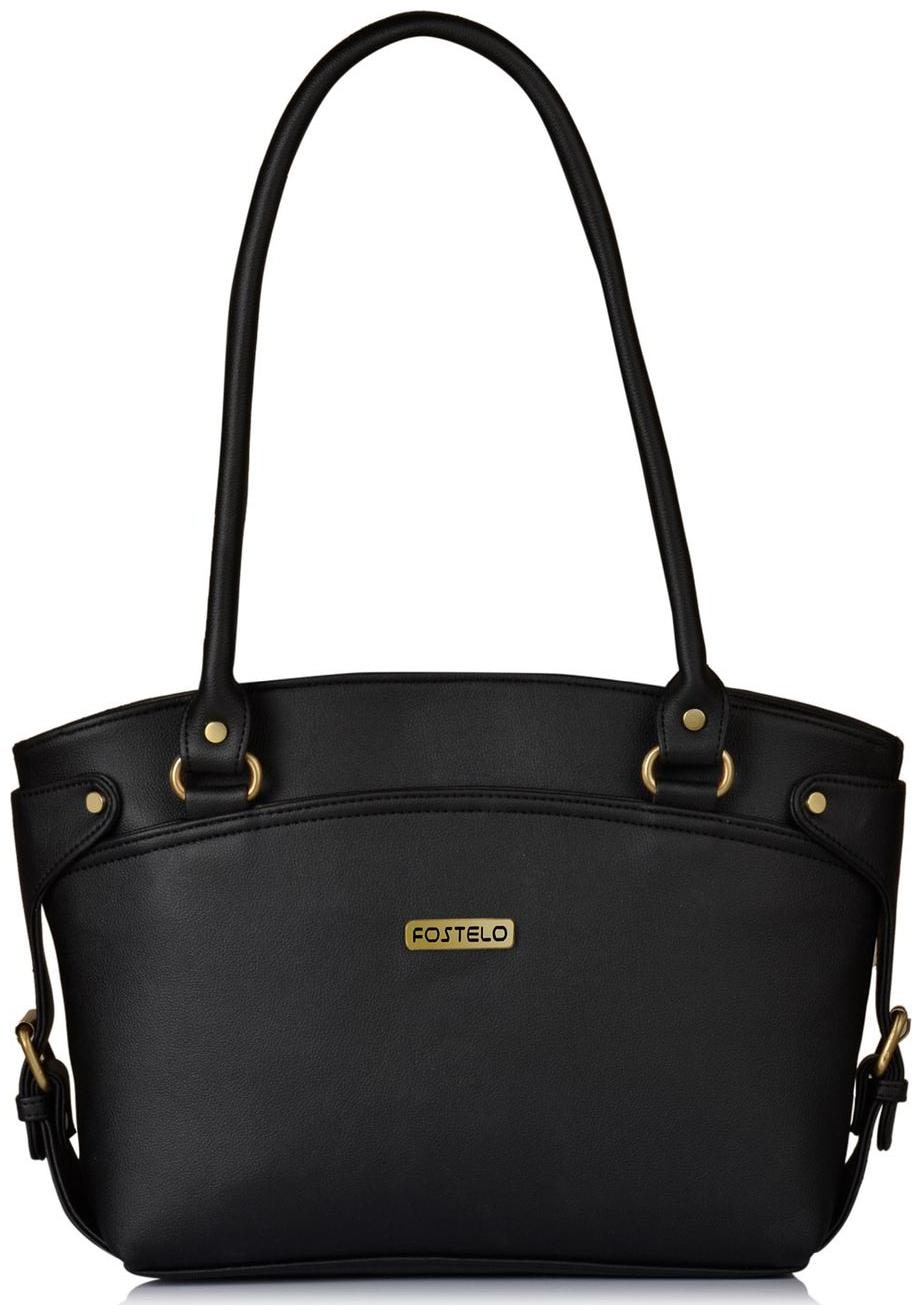 

FOSTELO Grey Faux Leather Handheld Bag