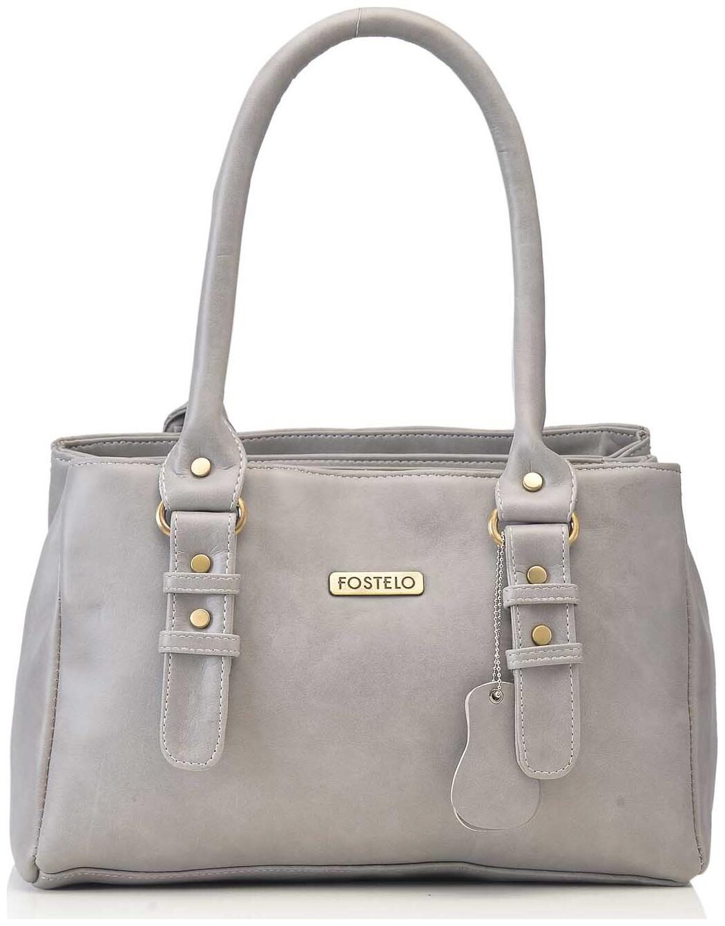 

FOSTELO Grey PU Handheld Bag
