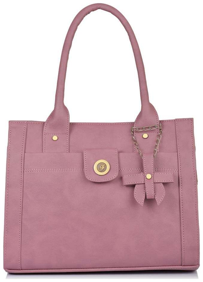 

FOSTELO Pink Faux Leather Handheld Bag