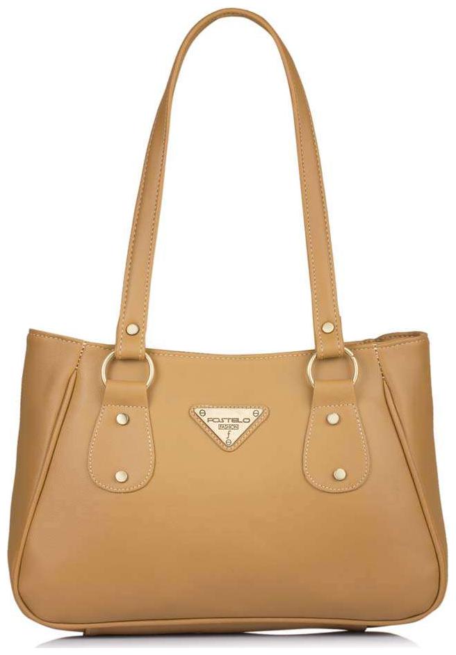 

FOSTELO Beige Faux Leather Handheld Bag