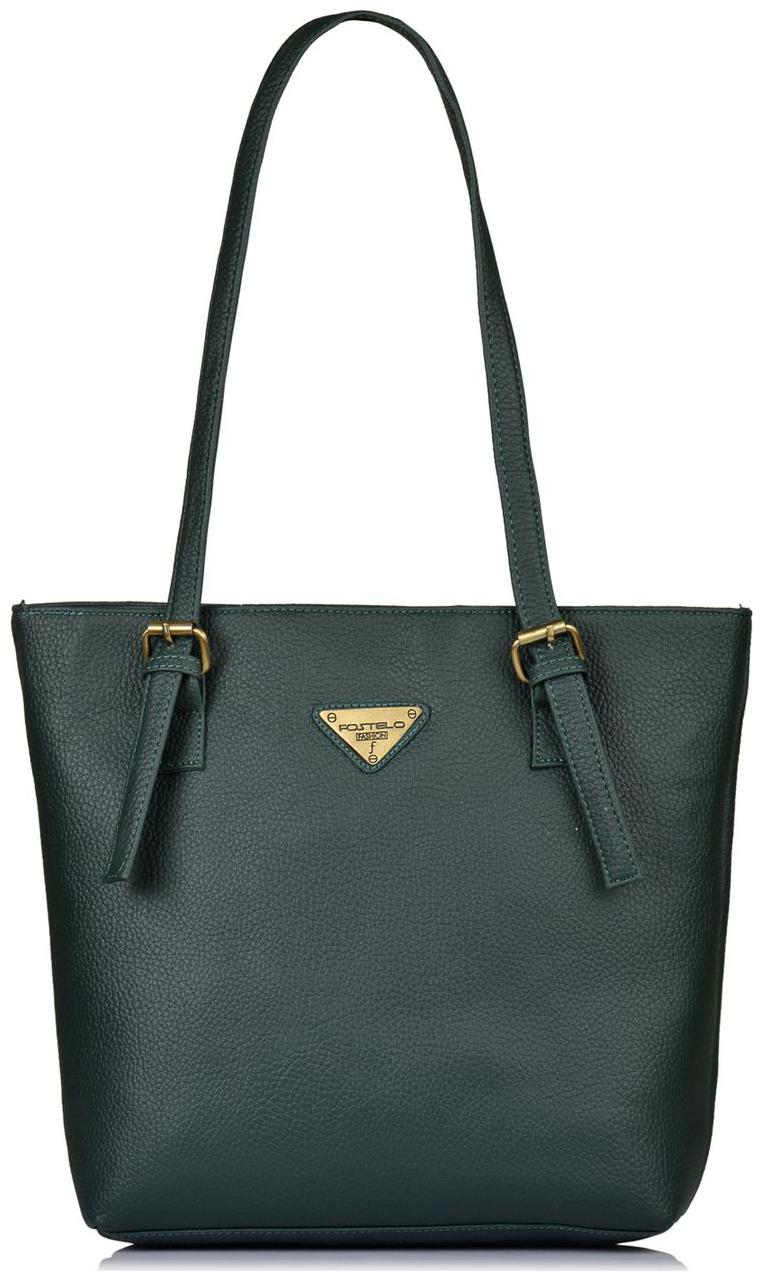 

FOSTELO Green Faux Leather Handheld Bag