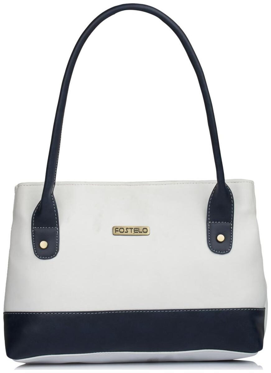 

FOSTELO White Faux Leather Handheld Bag