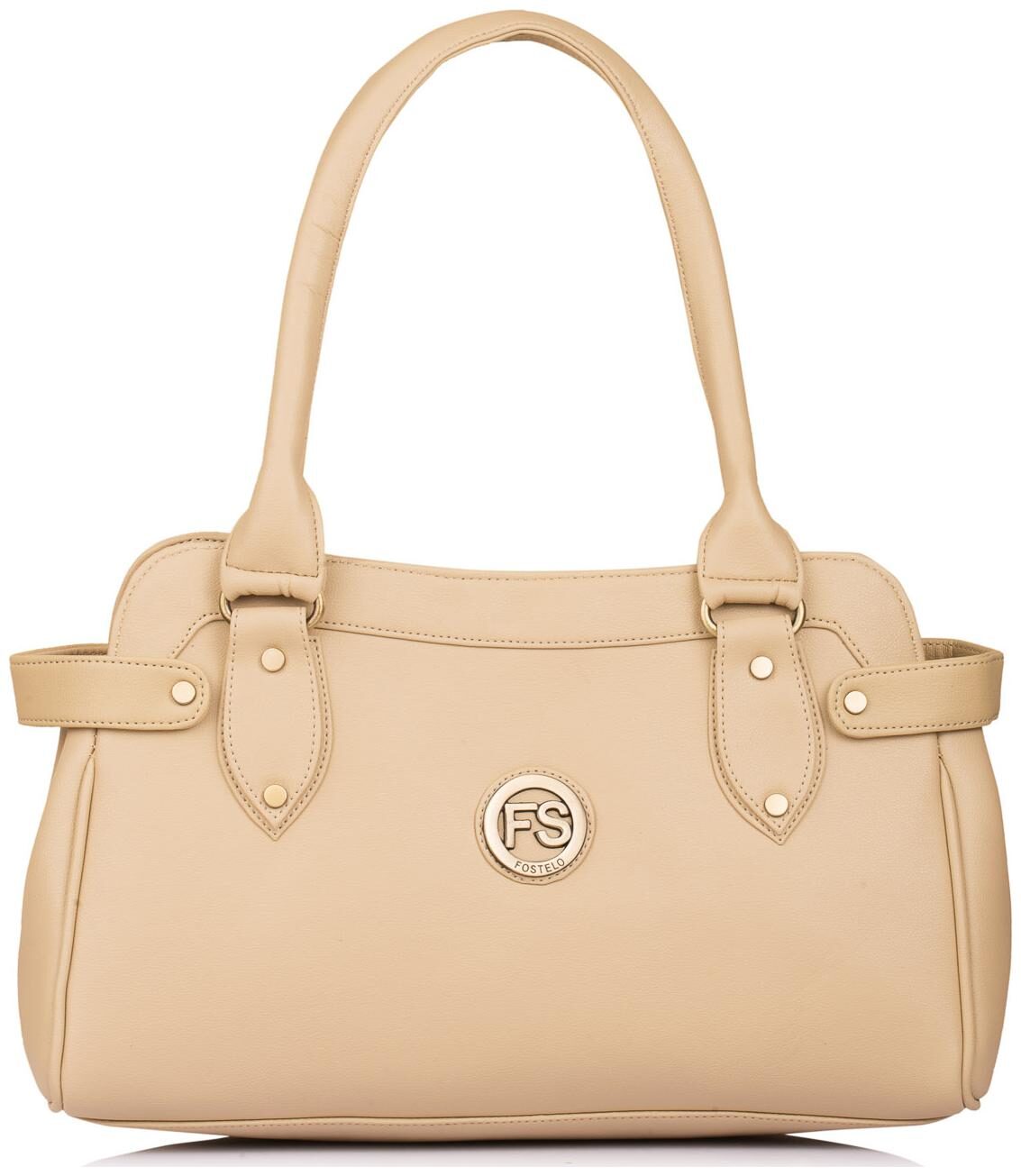 

FOSTELO Beige Faux Leather Handheld Bag