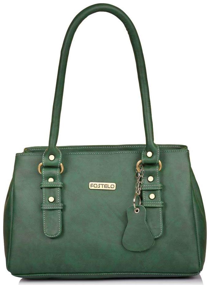 

FOSTELO Green Faux Leather Handheld Bag