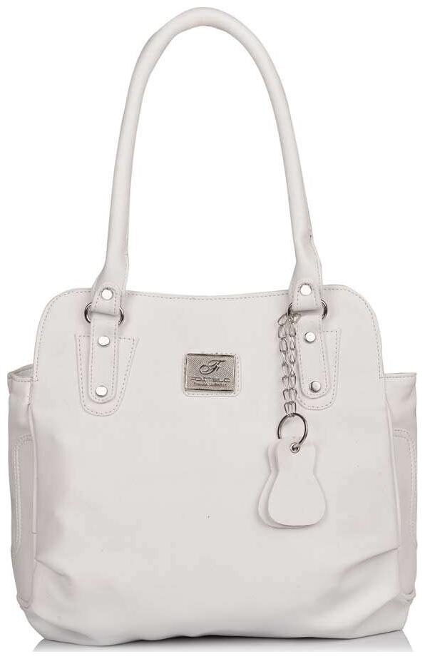 

FOSTELO White Faux Leather Handheld Bag