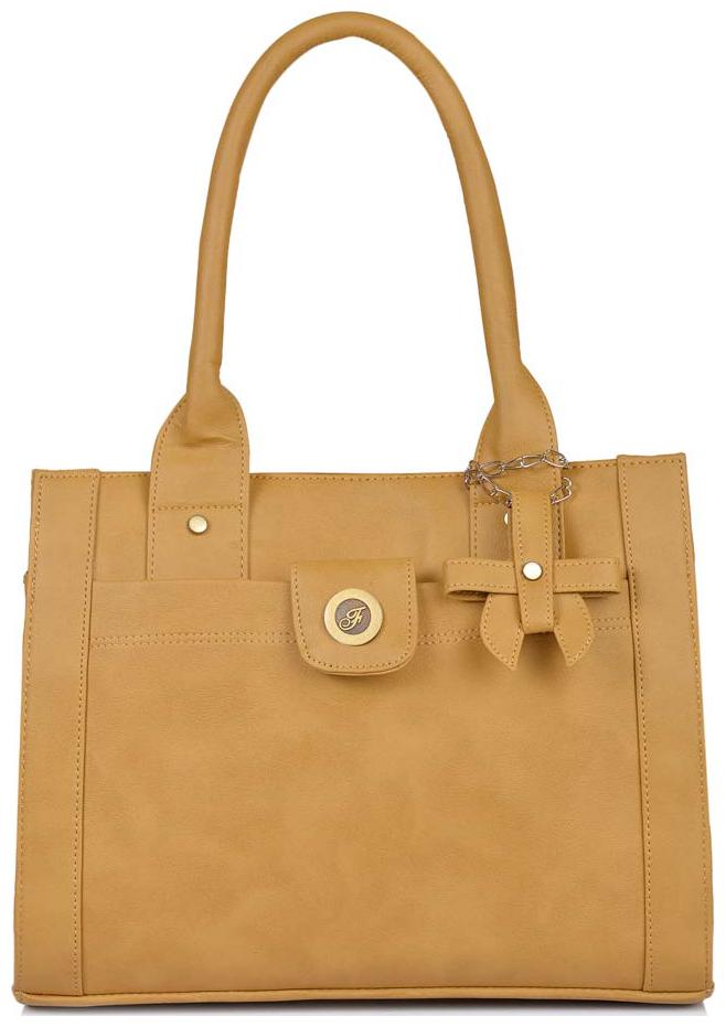 

FOSTELO Beige Faux Leather Handheld Bag