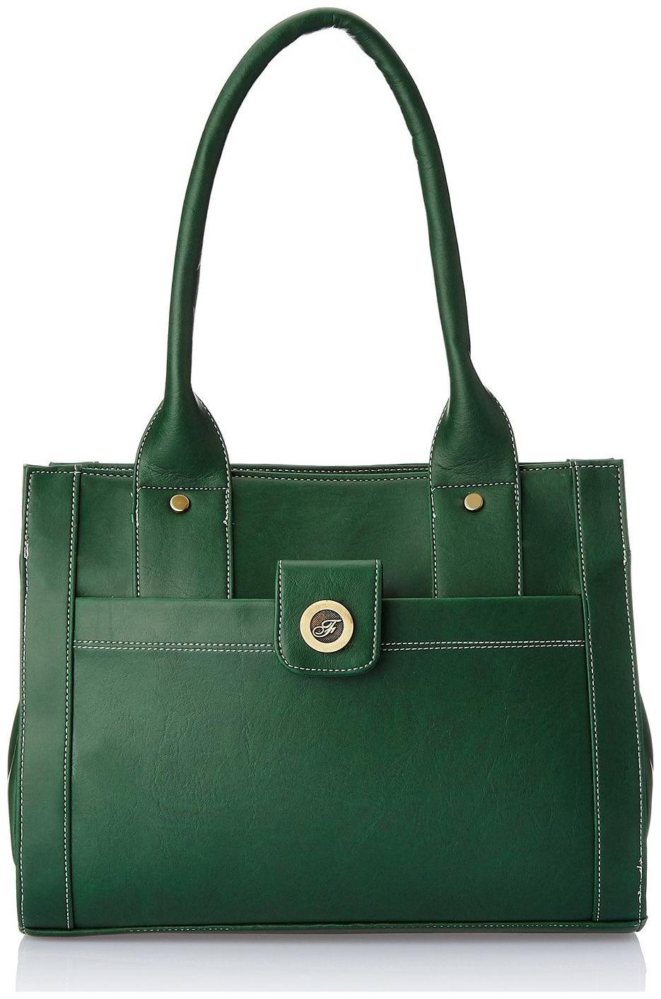 

FOSTELO Green Faux Leather Handheld Bag