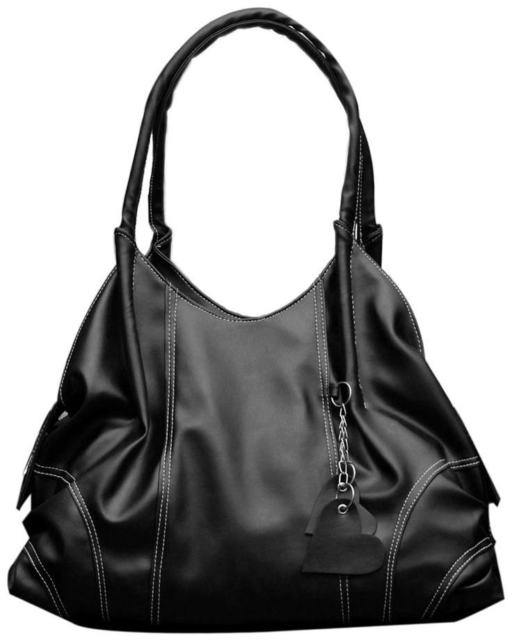

FOSTELO Black Faux Leather Handheld Bag