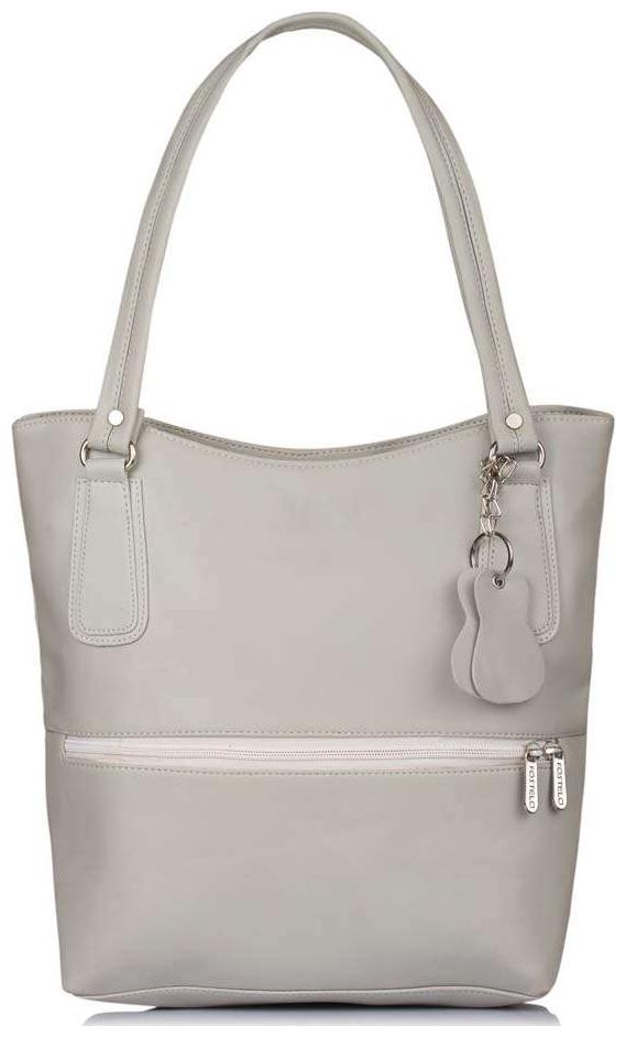 

FOSTELO Grey Faux Leather Handheld Bag