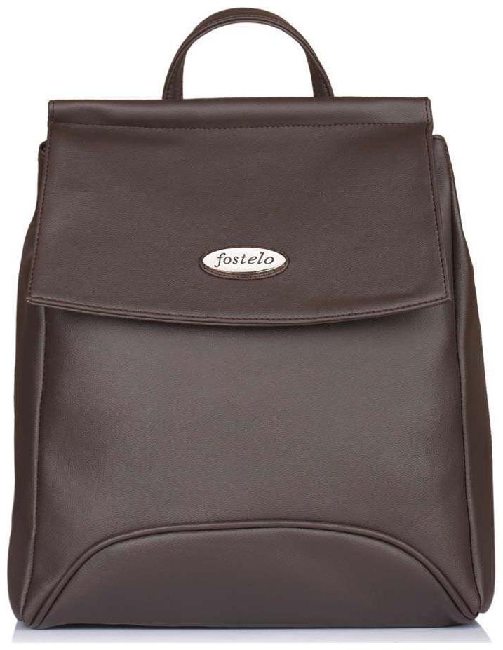 

FOSTELO Brown Faux Leather Handheld Bag